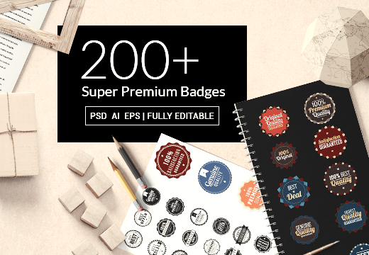 200+ Super Premium Badges with an Extended License - Image #1