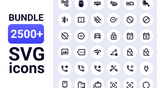 Bundle 2500+ SVG Icons - Comprehensive Icon Pack for All Needs